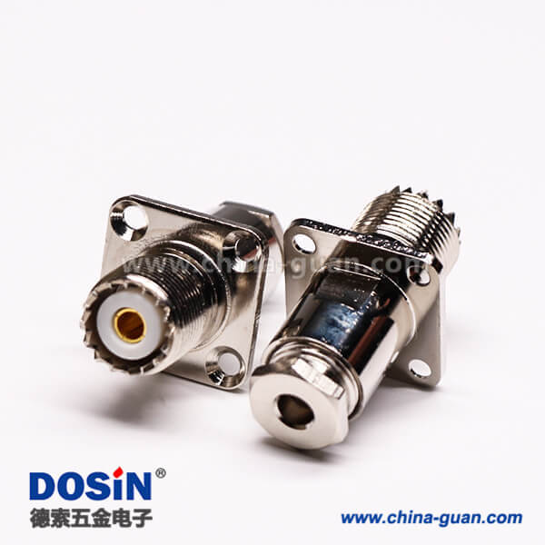 32-3 uhf接頭母頭四孔法蘭螺母鎖緊式板端連接器