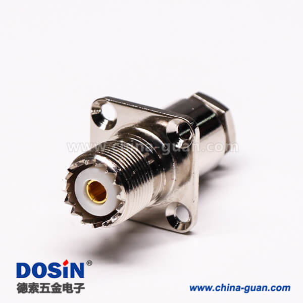 32 uhf接頭母頭四孔法蘭螺母鎖緊式板端連接器