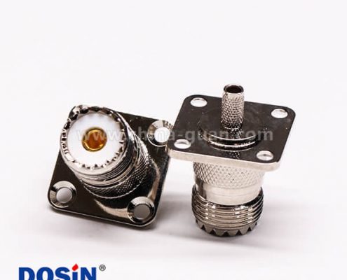 uhf 射頻接頭直式母頭接板帶四孔法蘭