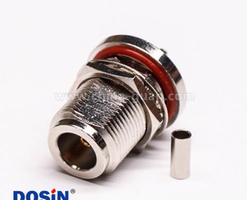 34 N型直母頭穿墻壓接式接線連接器帶防水圈