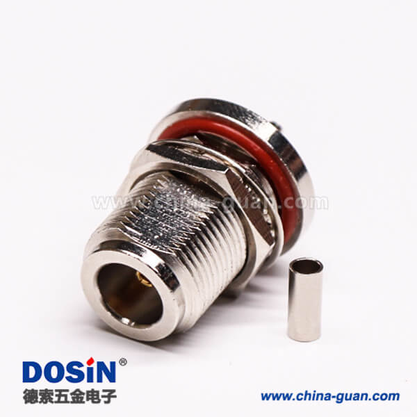 34 N型直母頭穿墻壓接式接線連接器帶防水圈