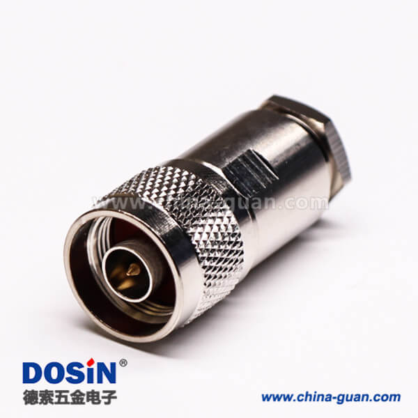 44 rf射頻同軸連接器直式公頭180度螺母鎖緊式接線