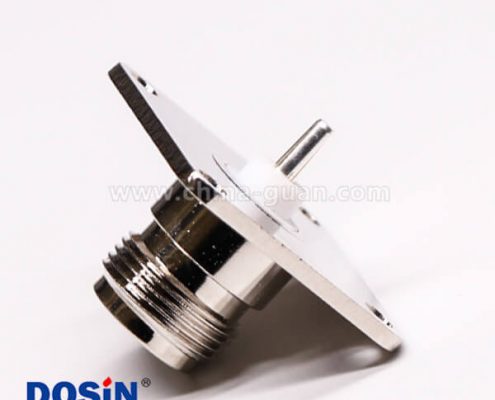 48 法蘭n型射頻接頭母頭直式4孔法蘭面板安裝