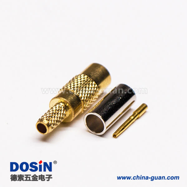 5-1 MCX接口公頭直式同軸連接器壓接式接線