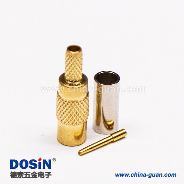 5-2 MCX接口公頭直式同軸連接器壓接式接線