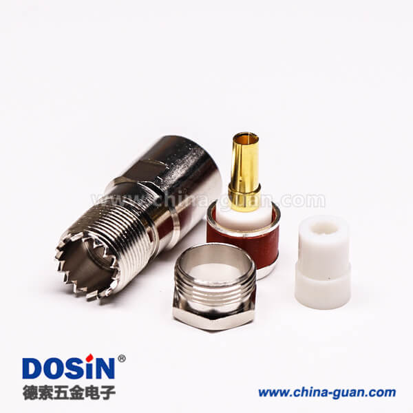 5-2 同軸電纜UHF接頭母頭螺母鎖緊直式UHF-SL16-KF9