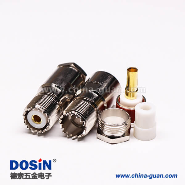 5-3 同軸電纜UHF接頭母頭螺母鎖緊直式UHF-SL16-KF9