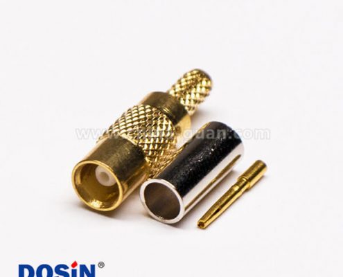 5 MCX接口公頭直式同軸連接器壓接式接線