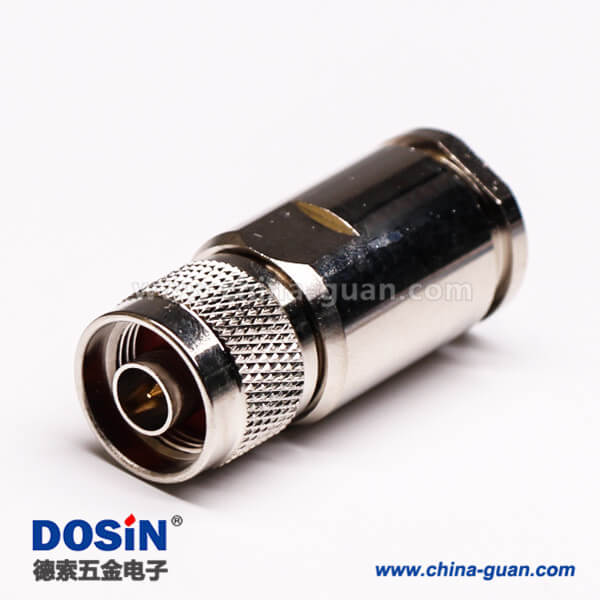 N同軸連接器公頭直式螺母鎖緊接線