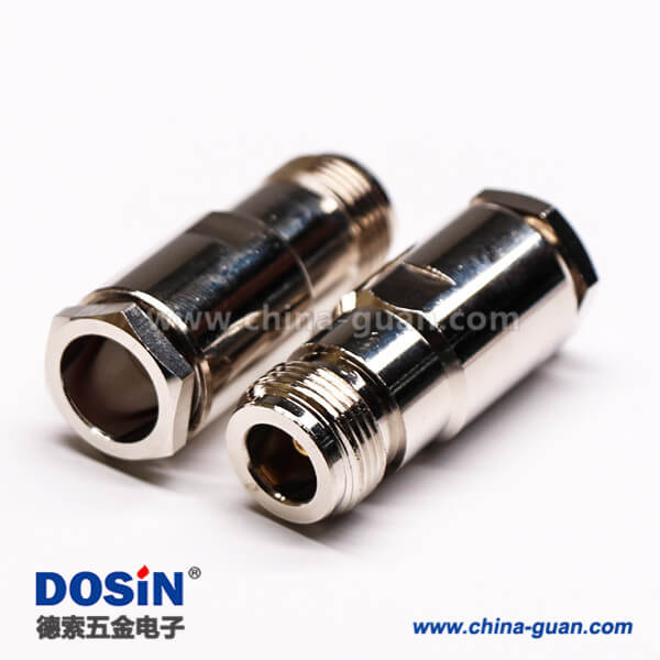 57-3 專業(yè)射頻同軸連接器N型直式母頭母針螺母鎖緊
