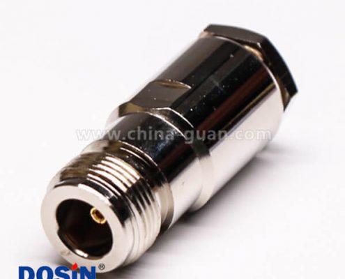 57 專業(yè)射頻同軸連接器N型直式母頭母針螺母鎖緊