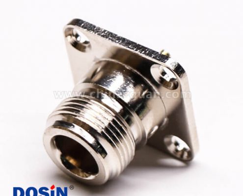 帶法蘭連接器母端N頭直式四孔法蘭焊接式