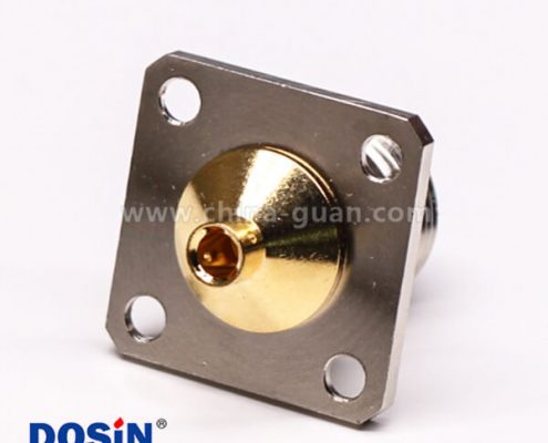 N型連接器焊接接同軸線纜直式母頭四孔法蘭