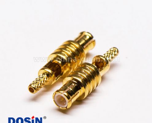 6-2 MCX公頭180度直式鍍金開天窗壓接式