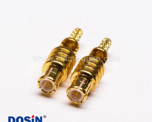 6-3 MCX公頭180度直式鍍金開天窗壓接式