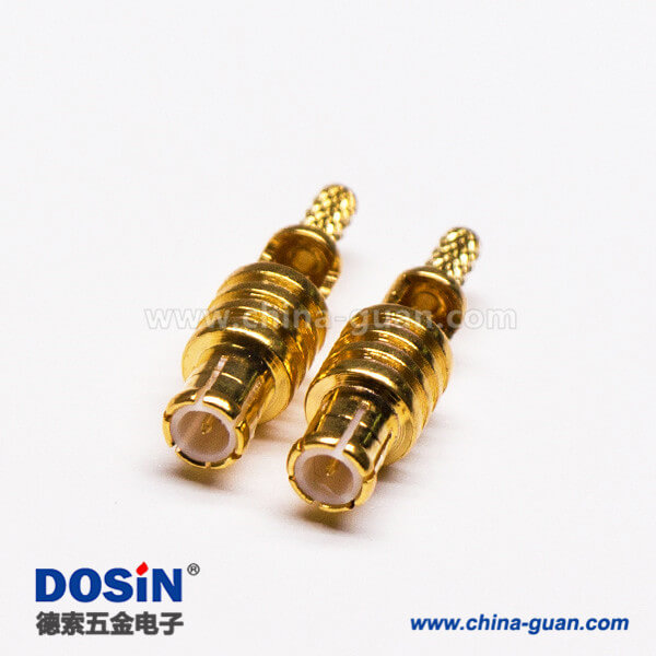 6-3 MCX公頭180度直式鍍金開天窗壓接式