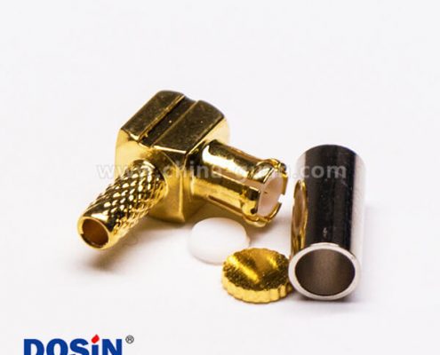 7-1 MCX彎形插頭公頭射頻連接器壓接式接線(xiàn)