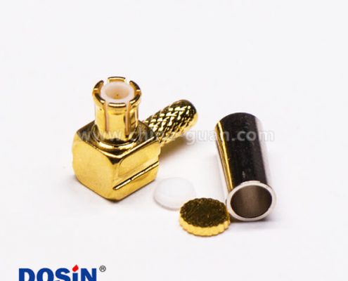 7-2 MCX彎形插頭公頭射頻連接器壓接式接線(xiàn)