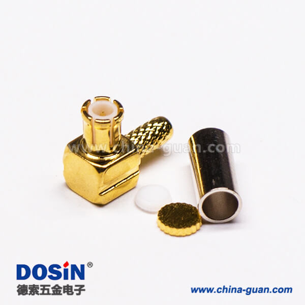 7-2 MCX彎形插頭公頭射頻連接器壓接式接線(xiàn)