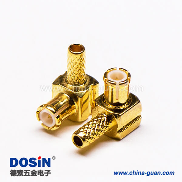 7-3 MCX彎形插頭公頭射頻連接器壓接式接線(xiàn)