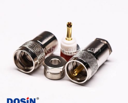 7-3 uhf公頭連接器同軸接線纜直式金針UHF-50KY