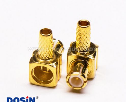 7-4 MCX彎形插頭公頭射頻連接器壓接式接線(xiàn)