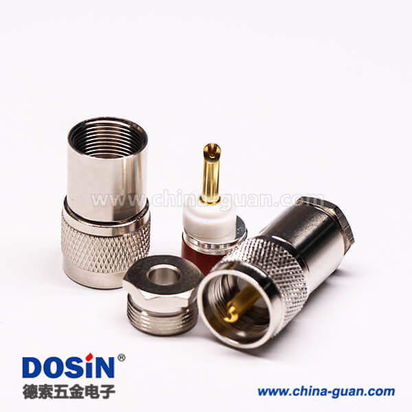 7-4 uhf公頭連接器同軸接線纜直式金針UHF-50KY