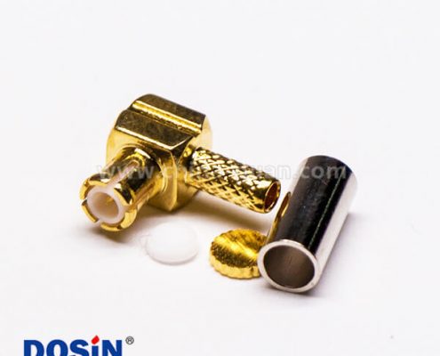 7 MCX彎形插頭公頭射頻連接器壓接式接線(xiàn)