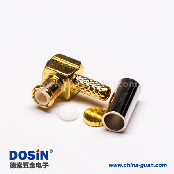 7 MCX彎形插頭公頭射頻連接器壓接式接線(xiàn)