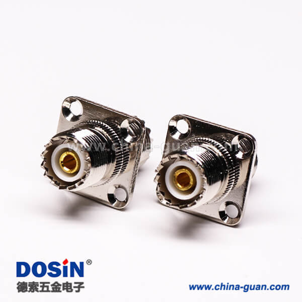 9-1 uhf 射頻接頭法蘭安裝穿墻直式接線(xiàn)母頭UHF-UF1F-KKF