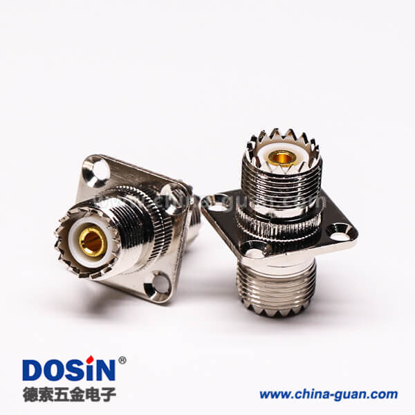 9-2 uhf 射頻接頭法蘭安裝穿墻直式接線(xiàn)母頭UHF-UF1F-KKF