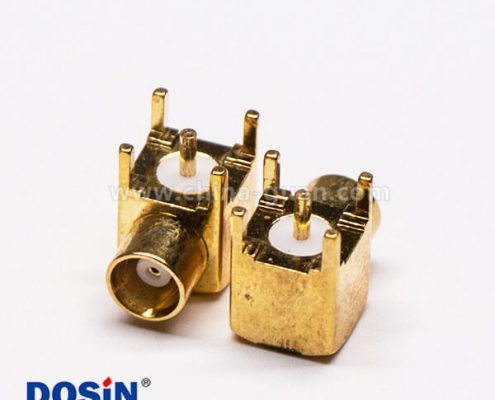 MCX母頭彎式射頻同軸連接器插PCB板