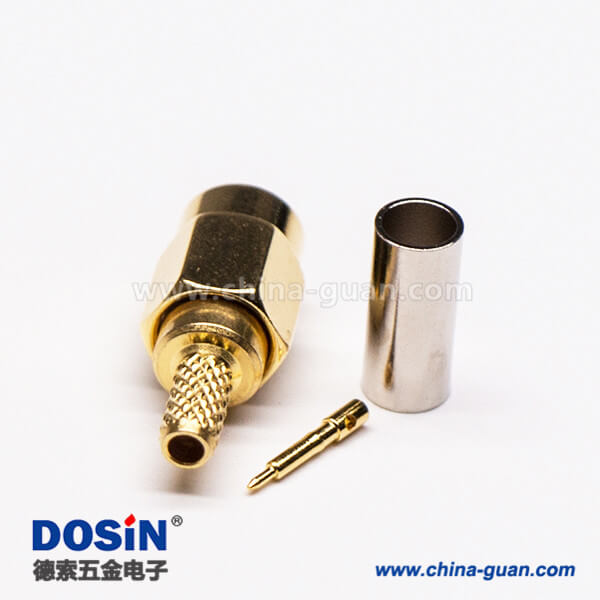 1-1 SSMA直式插頭180度公頭接線壓接