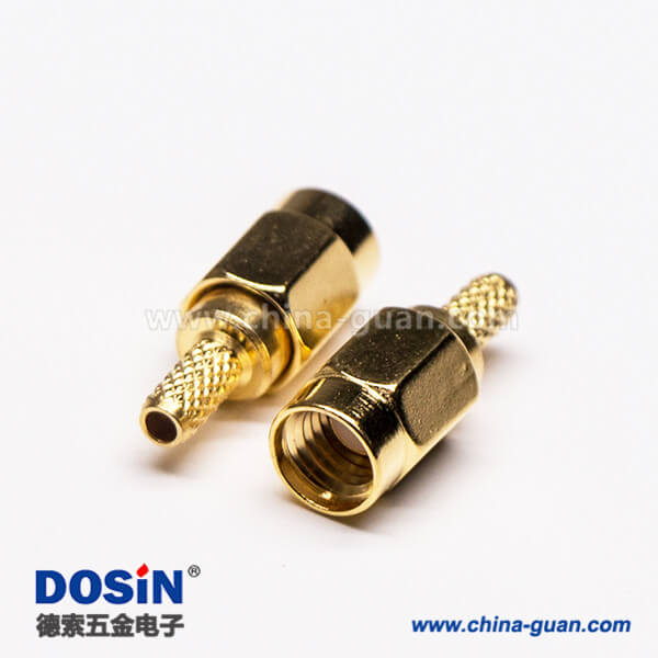 1-3 SSMA直式插頭180度公頭接線壓接