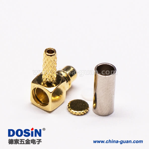 10-1 MMCX彎公頭鍍金壓接式射頻同軸線纜