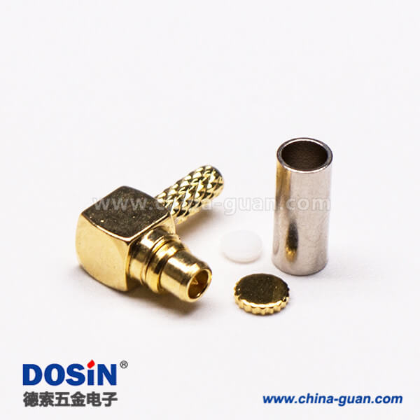 10-2 MMCX彎公頭鍍金壓接式射頻同軸線纜