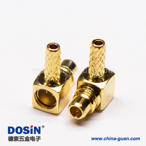 10-3 MMCX彎公頭鍍金壓接式射頻同軸線纜