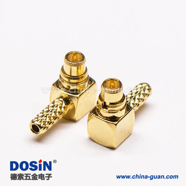 10-4 MMCX彎公頭鍍金壓接式射頻同軸線纜