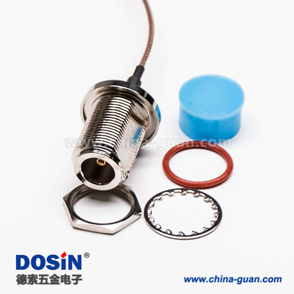 14-4 N射頻同軸線直式180度母頭穿墻式防水