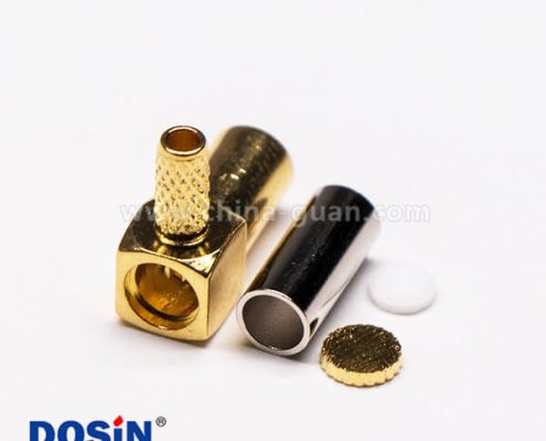 SSMB彎式連接器公頭RF射頻同軸壓接線纜