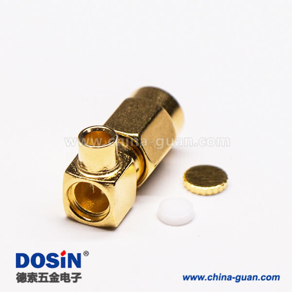 2-1 SSMA彎式插頭直角90度公頭接線焊接