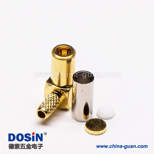 2-2 SSMB彎式連接器公頭RF射頻同軸壓接線纜