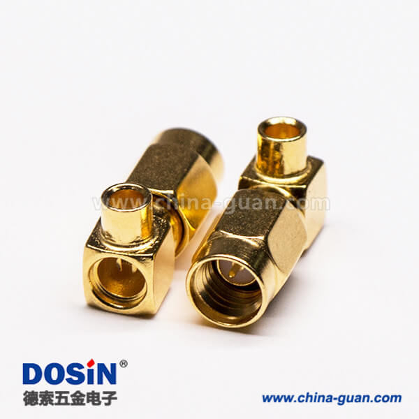 2-2 SSMA彎式插頭直角90度公頭接線焊接