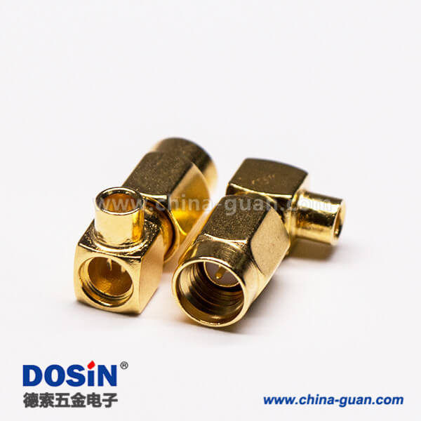 2-4 SSMA彎式插頭直角90度公頭接線焊接