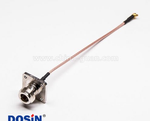 N型母頭連接器直式4孔法蘭轉彎式MMCX公頭同軸線纜