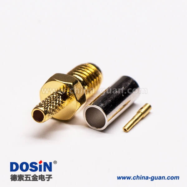 3-1 SSMA直頭插座RF連接器螺紋連接接線壓接