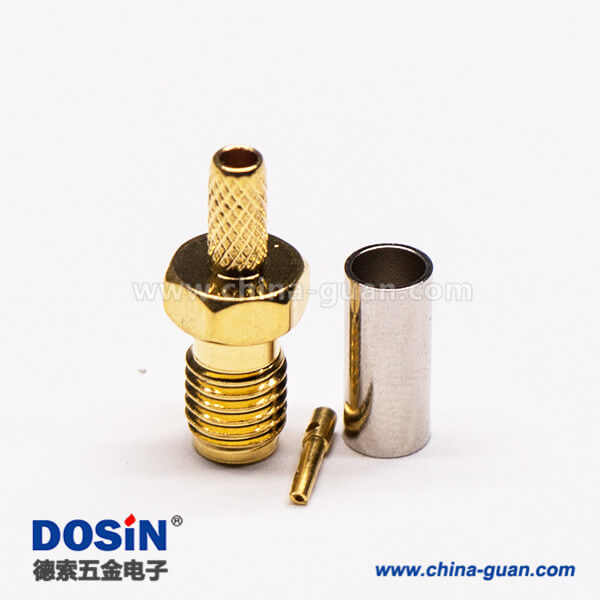 3-2 SSMA直頭插座RF連接器螺紋連接接線壓接