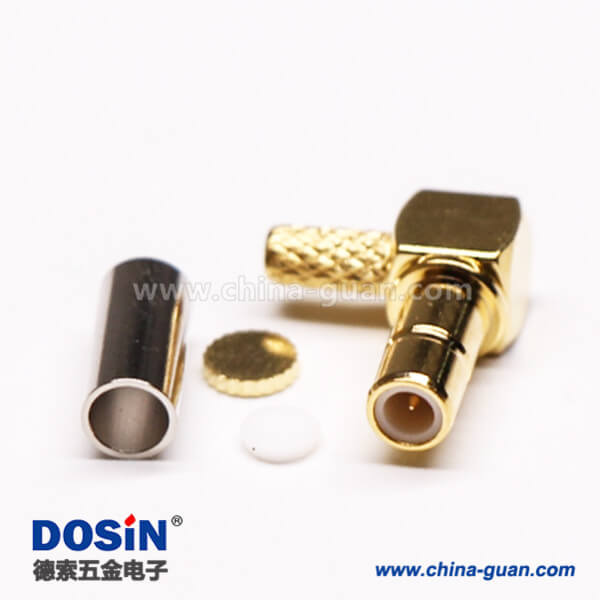 3-3 SMB母頭連接器彎式90度鍍金壓接式