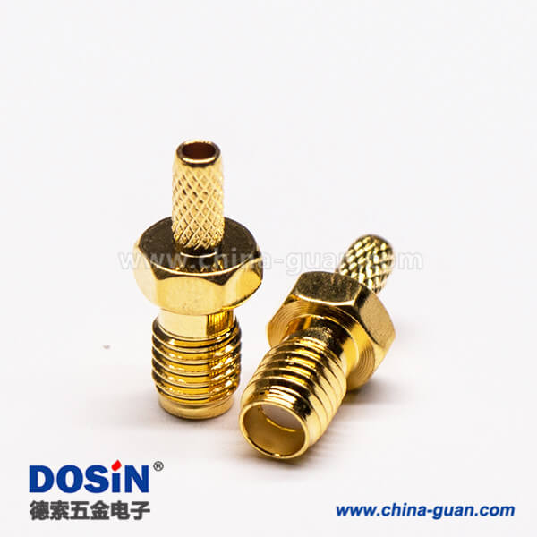 3-3 SSMA直頭插座RF連接器螺紋連接接線壓接