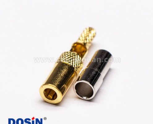 SSMB連接器公頭直式RF射頻同軸連接器開天窗壓接式